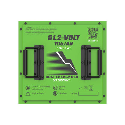 Kit de batería profesional cuadrada Bolt Energy de 51 V y 105 Ah