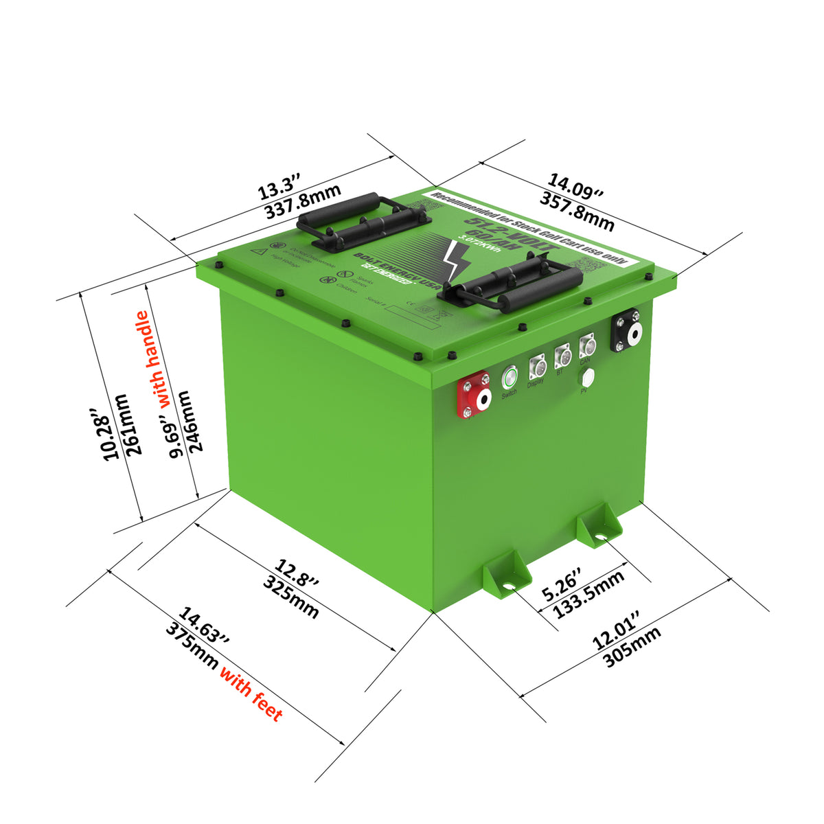 Kit de batería profesional cuadrada Bolt Energy de 51 V y 60 Ah