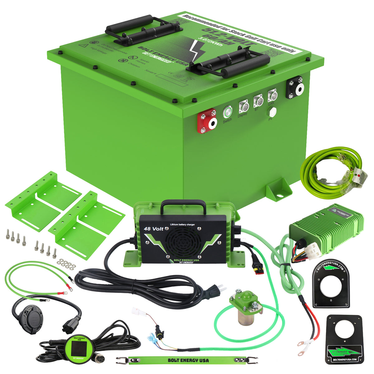Kit de batería profesional cuadrada Bolt Energy de 51 V y 60 Ah