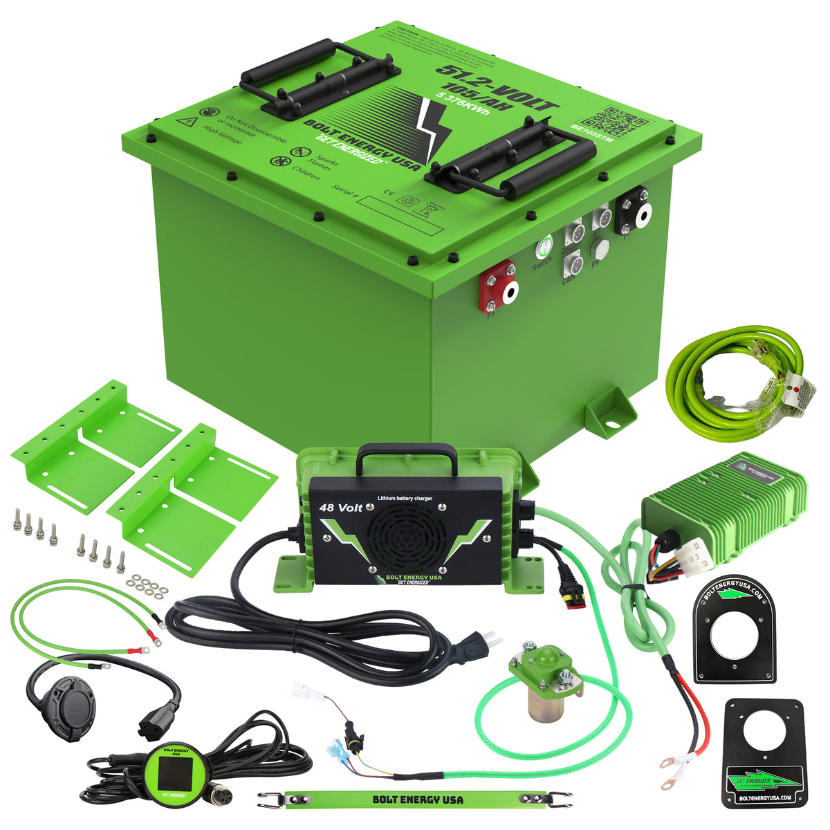 Kit de batería profesional cuadrada Bolt Energy de 51 V y 105 Ah